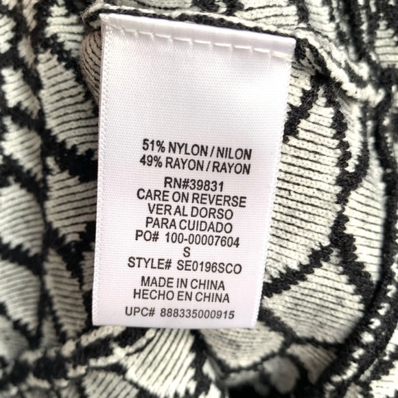 Sam Edelman Selby Jacquard Black and White Dress Fit and Flare Small - Picture 6 of 6